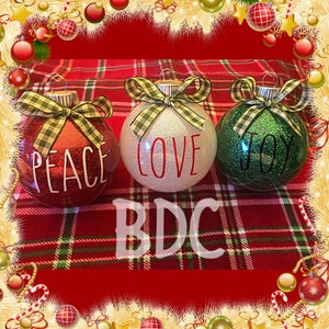 Rae Dunn Inspired Plastic Ornaments, Rae Dunn Inspired Christmas Ornaments, Rae Dunn Inspired Christmas