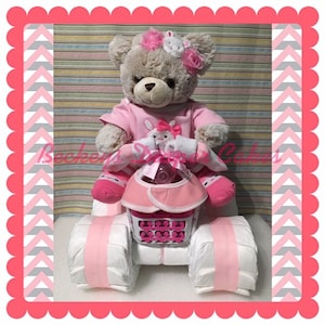Four Wheeler Diaper Cake - 4 Wheeler Diaper Cake - Babys First Easter - My First Easter - Diaper Cake