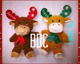 Personalized Christmas Moose Plush: Kids Stocking Stuffer Gift