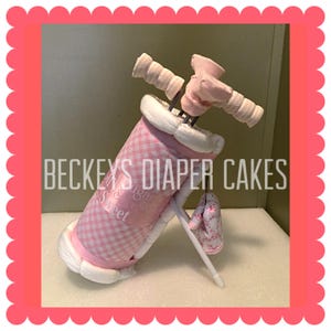 Golf Bag Diaper Cake - Diaper Cake - Boy Diaper Cake - Girl Diaper Cake - Baby Gift - Baby Shower