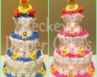 Duck Diaper Cake - Duckie Diaper Cake - Ducky Diaper Cake - Diaper Cake - Gender Neutral Diaper Cake