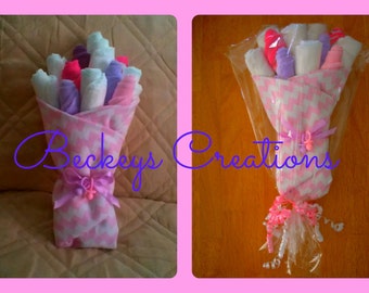 Diaper Bouquet - Washcloth Bouquet - Diaper Cake - Boy Diaper Cake - Girl Diaper Cake - Baby Gift - Baby Shower