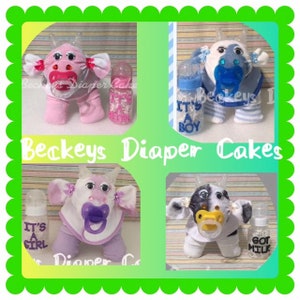 Diaper Cow - Cow Diaper Cake - Diaper Cake