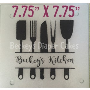 Personalized Glass Cutting Board: Monogrammed Kitchen Decor