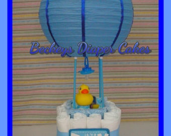 Hot Air Balloon Diaper Cake - Diaper Cake - Boy Diaper Cake - Girl Diaper Cake - Baby Gift - Baby Shower