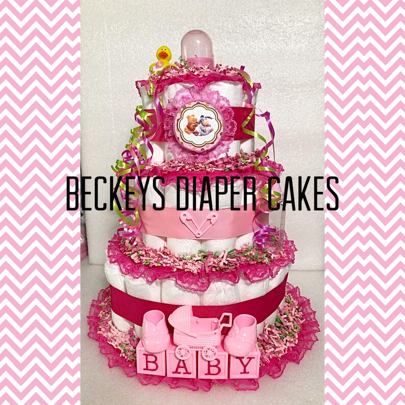 3 Tier Diaper Cake, Diaper Cake, Boy Diaper Cake, Girl Diaper Cake, Baby Gift, Baby Shower image 3