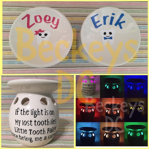 Tooth Fairy Light, Tooth KeepSake, Personalized Tooth Fairy Holder, Tooth Fairy, Tooth Fairy Stop Here, Tooth Fairy Oil Warmer