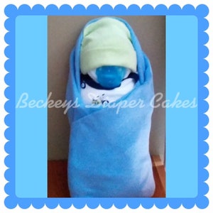 Diaper Swaddle Baby - Diaper Cake - Boy Diaper Cake - Girl Diaper Cake - Baby Gift - Baby Shower