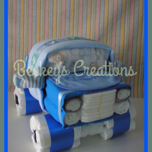 Diaper Truck - Diaper Cake - Boy Diaper Cake - Girl Diaper Cake - Baby Gift - Baby Shower