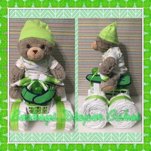 Four Wheeler Diaper Quad - 4 Wheeler Diaper Cake - Diaper Cake - Boy Diaper Cake - Girl Diaper Cake - Baby Gift - Baby Shower immagine 7
