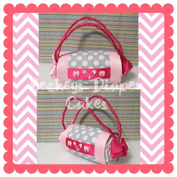 Diaper Purse - Diaper Cake - Girl Diaper Cake - Baby Gift - Baby Shower