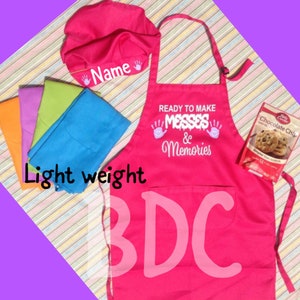 Personalized Childs Apron and Chef Hat Set - Kids Apron and Chef Hat -