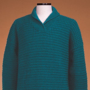 PDF Knitting Pattern Shawl Collar Pullover #120