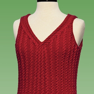 PDF Knitting Pattern Cable Tank Top #177