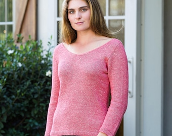 PDF Knitting Pattern Essex Top-Down Pullover #118