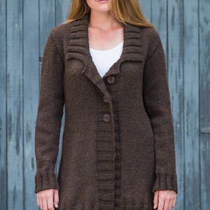 PDF Knitting Pattern Belmont Top-Down Coat #B117
