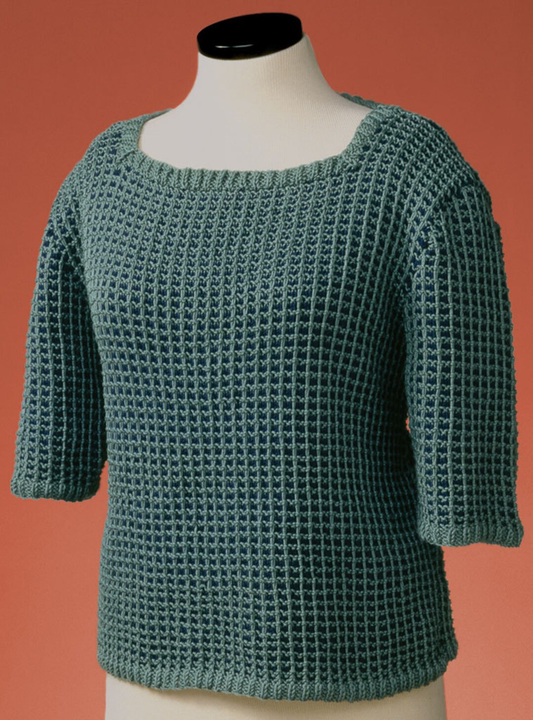 PDF Knitting Pattern Waffle Stitch Pullover in 2 Sleeve Lengths #136 - Etsy