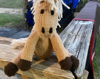 Handknit Plush Dark Palomino Pony