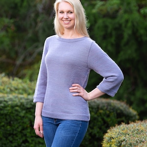 PDF Knitting Pattern Vineland Top-Down Pullover #124