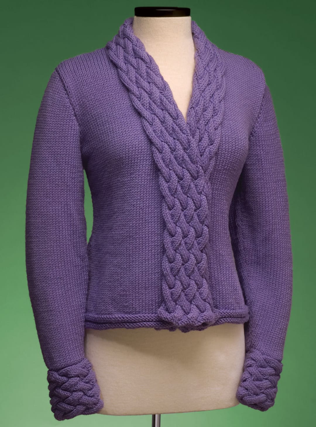 PDF Knitting Pattern Cable Collar Cardigan #163 - Etsy