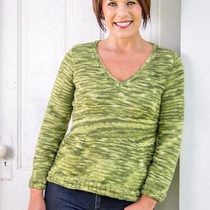 PDF Knitting Pattern Portland Top-Down Pullover #111