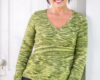 PDF Knitting Pattern Portland Top-Down Pullover #111