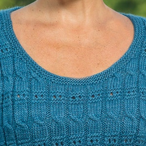 PDF Knitting Pattern Cable and Eyelet Pullover 186 image 2