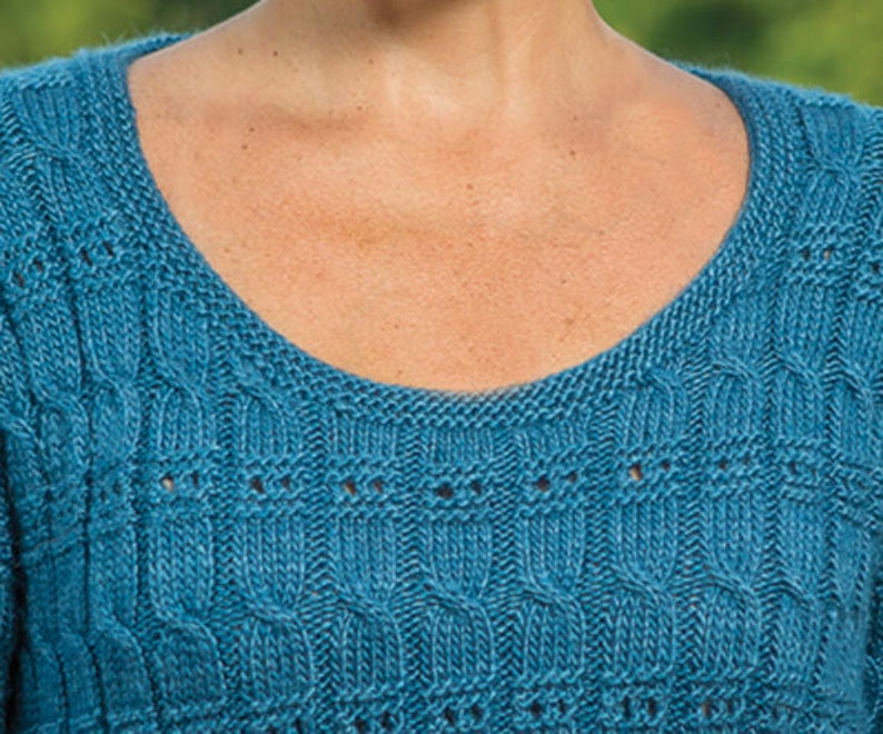 PDF Knitting Pattern Cable and Eyelet Pullover 186 image 2