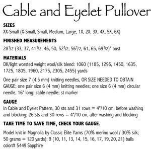 PDF Knitting Pattern Cable and Eyelet Pullover 186 image 4