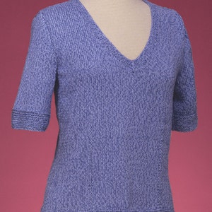 PDF Knitting Pattern Shaped V-Neck Pullover #133