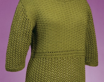 PDF Knitting Pattern Trellis Lace Pullover #101