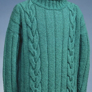 PDF Knitting Pattern Cable and Wide Rib Rollneck Pullover #121