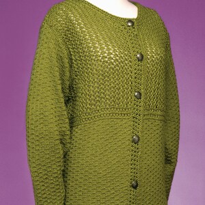 PDF Knitting Pattern Trellis Lace Cardigan #102