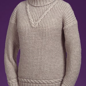 PDF Knitting Pattern V-Cable Turtleneck #115