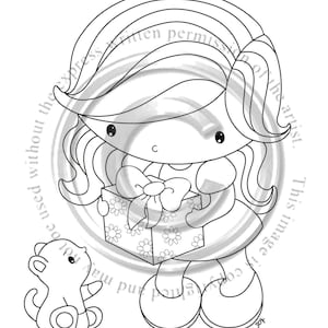 Abby and Boots, Digital Stamp, Download