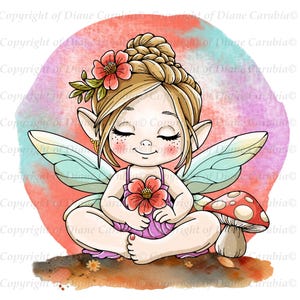 Promise Pixie, zwart-wit, schattige elfenfee, kleurplaat, digitale stempel, afdrukbaar, maken