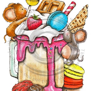 Squeak Shake, Kit and Clowder, digital stamp, colouring, printable