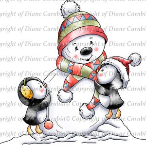 Il fait froid dehors Bonhomme de neige, couleur, timbre numérique, digi, noël, sublimation, mignon, imprimable
