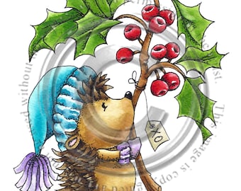 Prickle all the way, black and white, digital stamp, download, hedgehog