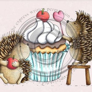 Happiness is a Cupcake, Timbre numérique, télécharger, imprimable, noir et blanc