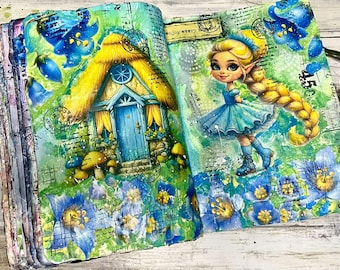 Pixie Bluebell Journal page, digital journal pack, whimsical journal page, printable journal, art journal pages