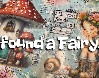 I found a Fairy, mixed media printable journal kit, art journaling digi pack