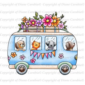 Cute Pet Getaway, black and white, digital stamp, digi, printable, cardmaking, craft, create,