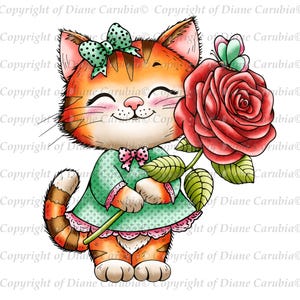 Blossom Whisker, black and white, digital stamp, printable, downloadable, colouring image, cardmaking