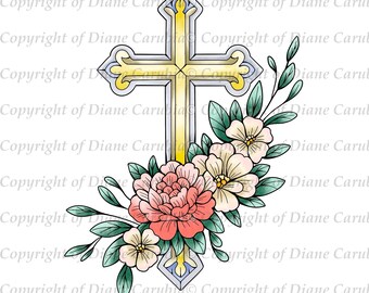 Blooming Faith, black and white digital stamp, colouring page, jpeg, black and white line drawing