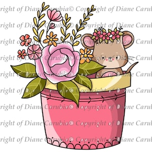 Cache-pot Petite souris, noir et blanc, fabrication de cartes par sublimation, mignon