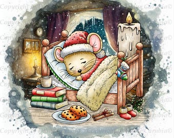 Cosy Claus Critter, digital stamp, black and white, colouring page, cardmaking image