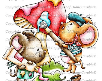 Micelangelo Mice, coloured, digital stamp, digi, cardamking, sublimation, mouse, cute, printable