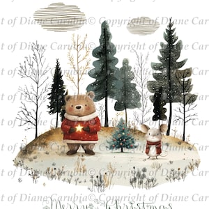 Santa Bear Star Bright, Weihnachtssublimation, zum Ausdrucken, Drucken, Herunterladen, Karten machen