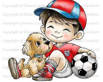 Soccer Fun, black and white, digital stamp, digi, printable, colouring, cardmaking, male